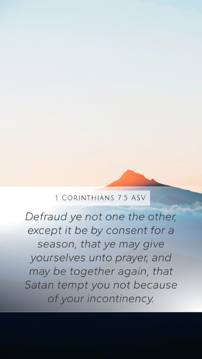 1 Corinthians 7:5 ASV Bible Verse Image