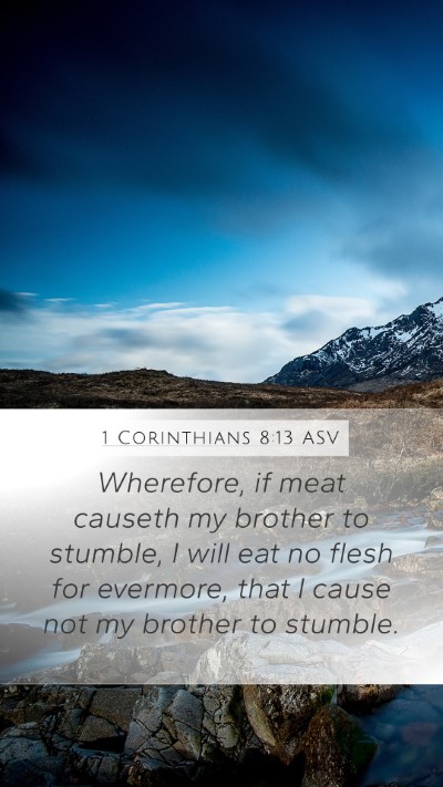 1 Corinthians 8:13 ASV Bible Verse Image