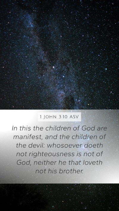 1 John 3:10 ASV Bible Verse Image