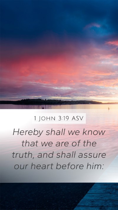 1 John 3:19 ASV Bible Verse Image