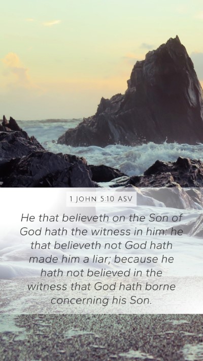 1 John 5:10 ASV Bible Verse Image