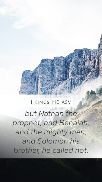 1 Kings 1:10 ASV Bible Verse Image