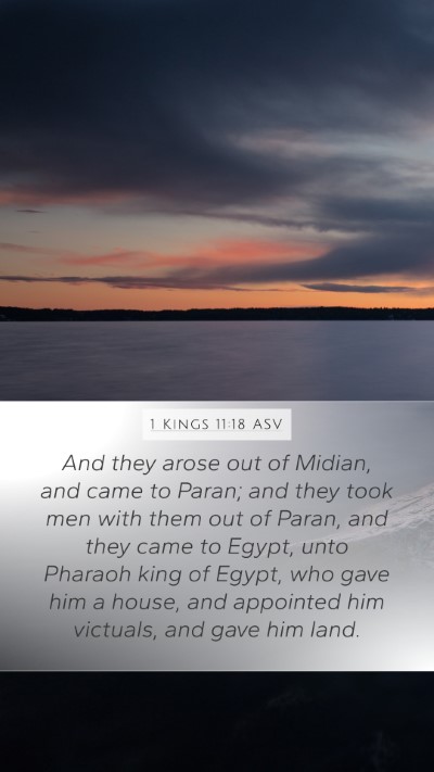 1 Kings 11:18 ASV Mobile Phone Wallpaper - And they arose out of Midian, and came to Paran; - Mobile Bible Verse Wallpaper