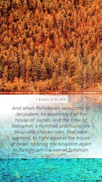 1 Kings 12:21 ASV Bible Verse Image