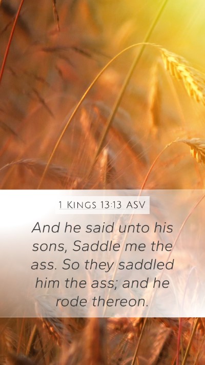 1 Kings 13:13 ASV Mobile Phone Wallpaper - And he said unto his sons, Saddle me the ass. So - Mobile Bible Verse Wallpaper