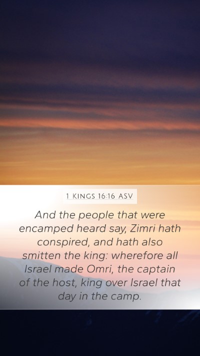 1 Kings 16:16 ASV Bible Verse Image
