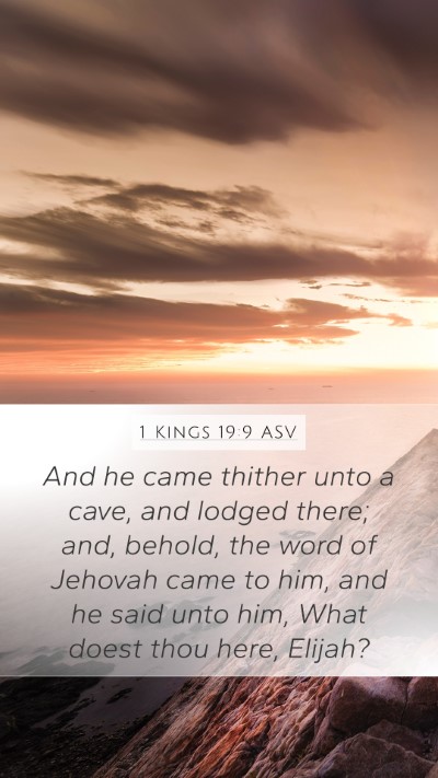1 Kings 19:9 ASV Bible Verse Image