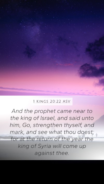 1 Kings 20:22 ASV Bible Verse Image