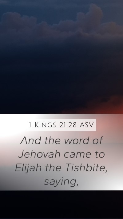 1 Kings 21:28 ASV Bible Verse Image