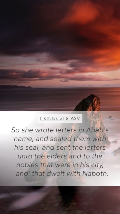 1 Kings 21:8 ASV Bible Verse Image