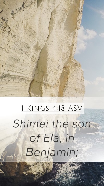 1 Kings 4:18 ASV Mobile Phone Wallpaper - Shimei the son of Ela, in - Mobile Bible Verse Wallpaper