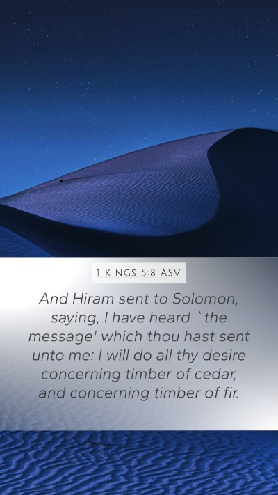 1 Kings 5:8 ASV Bible Verse Image