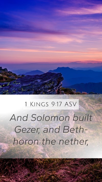 1 Kings 9:17 ASV Bible Verse Image