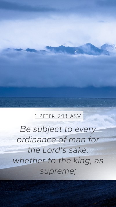 1 Peter 2:13 ASV Bible Verse Image