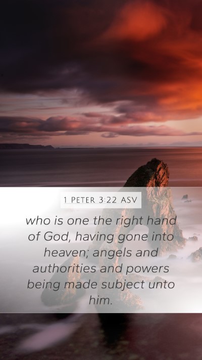 1 Peter 3:22 ASV Bible Verse Image