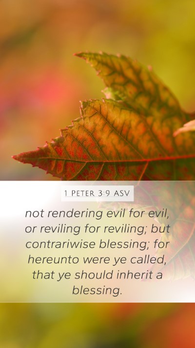 1 Peter 3:9 ASV Bible Verse Image