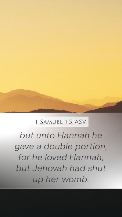 1 Samuel 1:5 ASV Bible Verse Image