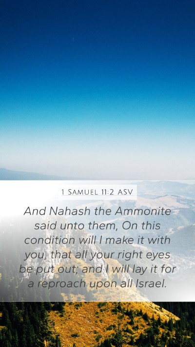 1 Samuel 11:2 ASV Bible Verse Image