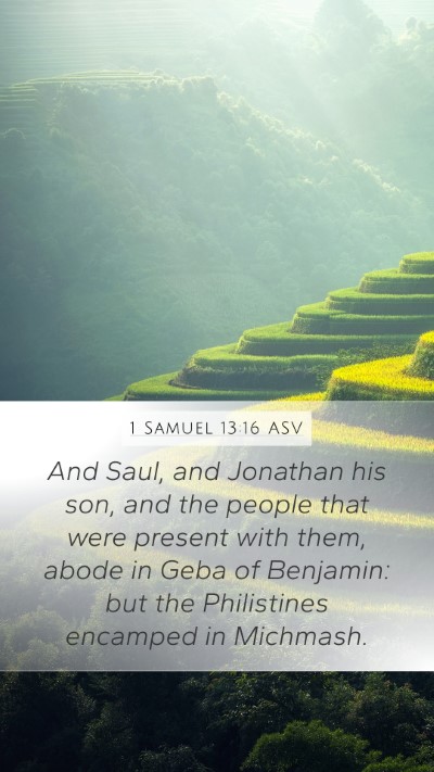 1 Samuel 13:16 ASV Bible Verse Image