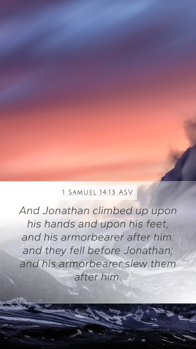 1 Samuel 14:13 ASV Bible Verse Image