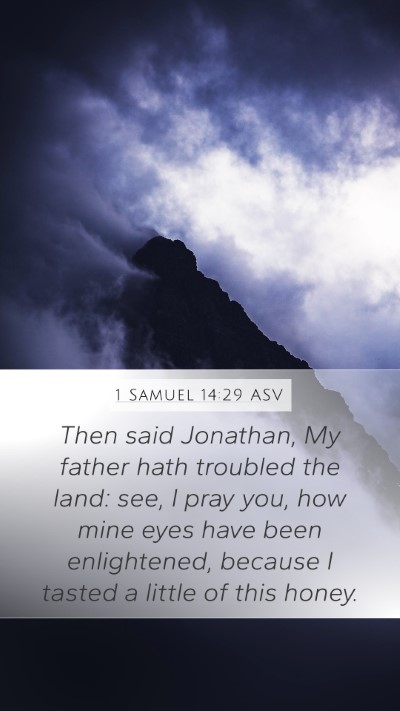 1 Samuel 14:29 ASV Bible Verse Image