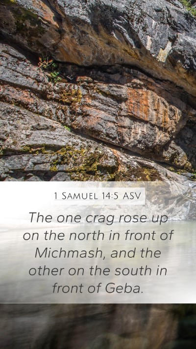1 Samuel 14:5 ASV Bible Verse Image