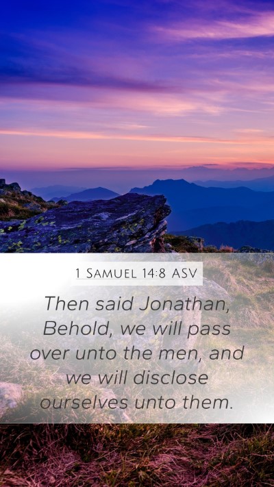 1 Samuel 14:8 ASV Bible Verse Image