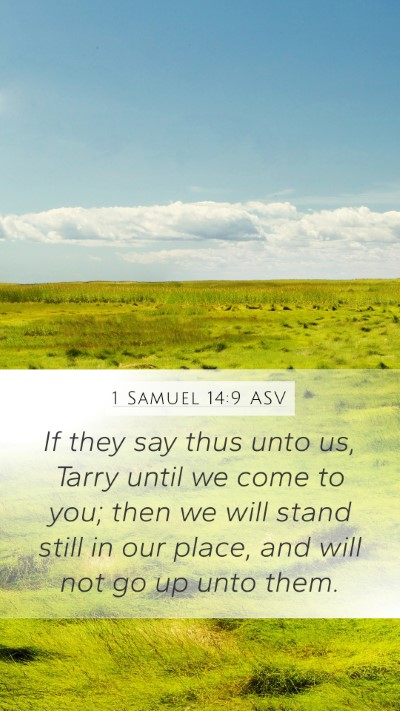 1 Samuel 14:9 ASV Bible Verse Image