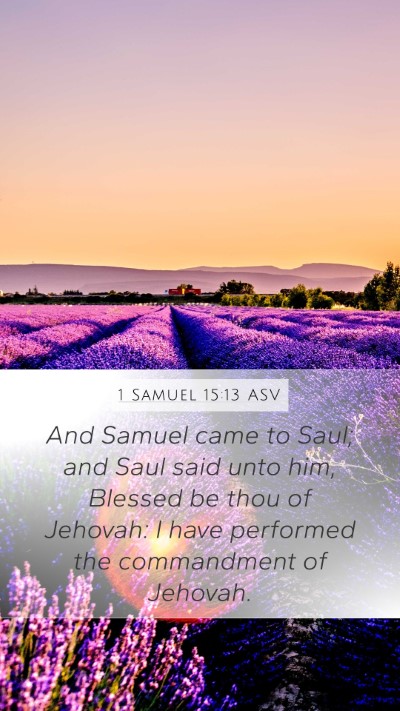 1 Samuel 15:13 ASV Bible Verse Image