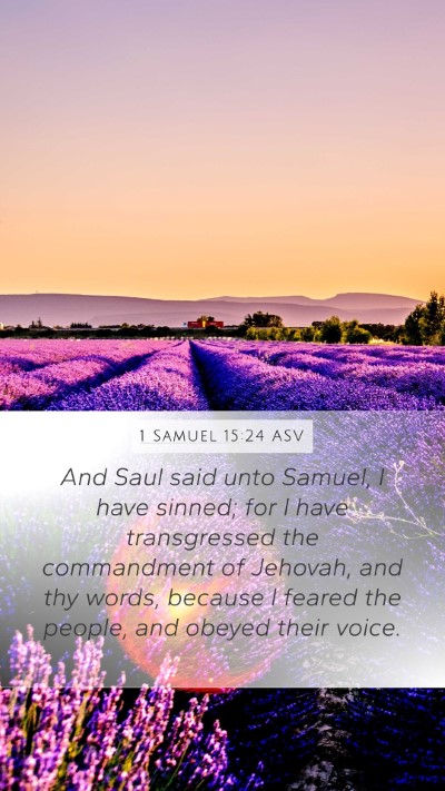 1 Samuel 15:24 ASV Bible Verse Image