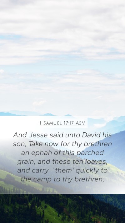 1 Samuel 17:17 ASV Bible Verse Image