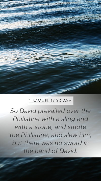 1 Samuel 17:50 ASV Bible Verse Image