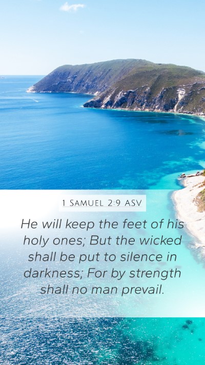 1 Samuel 2:9 ASV Bible Verse Image