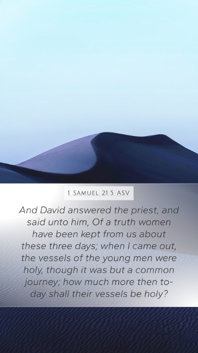 1 Samuel 21:5 ASV Bible Verse Image