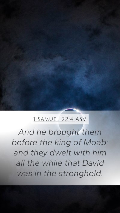 1 Samuel 22:4 ASV Mobile Phone Wallpaper - And he brought them before the king of Moab: and - Mobile Bible Verse Wallpaper