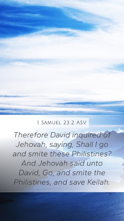 1 Samuel 23:2 ASV Bible Verse Image