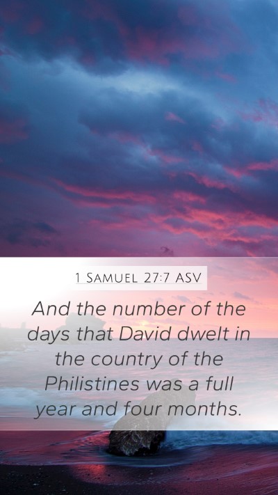 1 Samuel 27:7 ASV Bible Verse Image