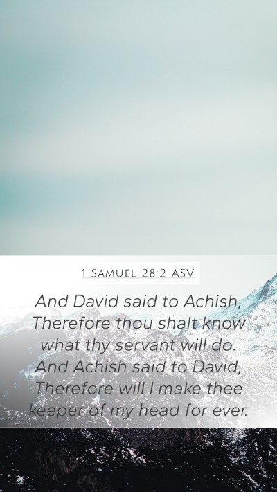 1 Samuel 28:2 ASV Bible Verse Image