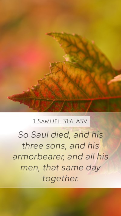 1 Samuel 31:6 ASV Bible Verse Image