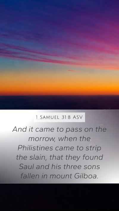 1 Samuel 31:8 ASV Bible Verse Image