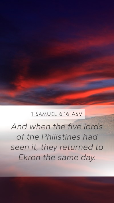 1 Samuel 6:16 ASV Bible Verse Image
