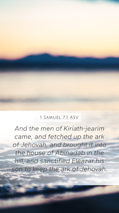 1 Samuel 7:1 ASV Bible Verse Image