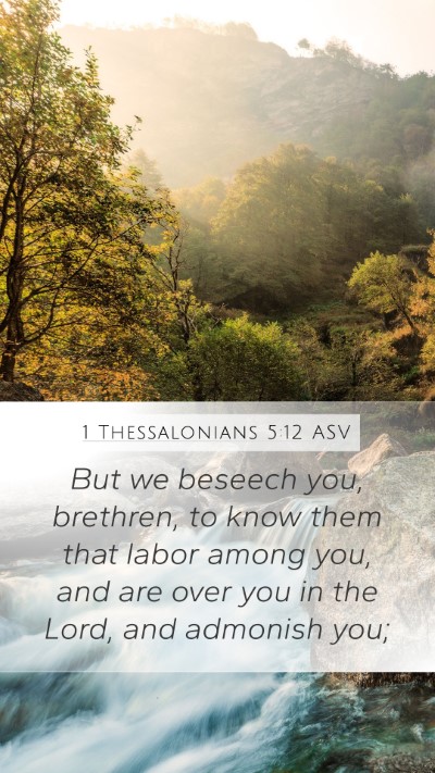 1 Thessalonians 5:12 ASV Bible Verse Image