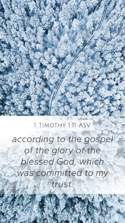 1 Timothy 1:11 ASV Mobile Phone Wallpaper - according to the gospel of the glory of the - Mobile Bible Verse Wallpaper