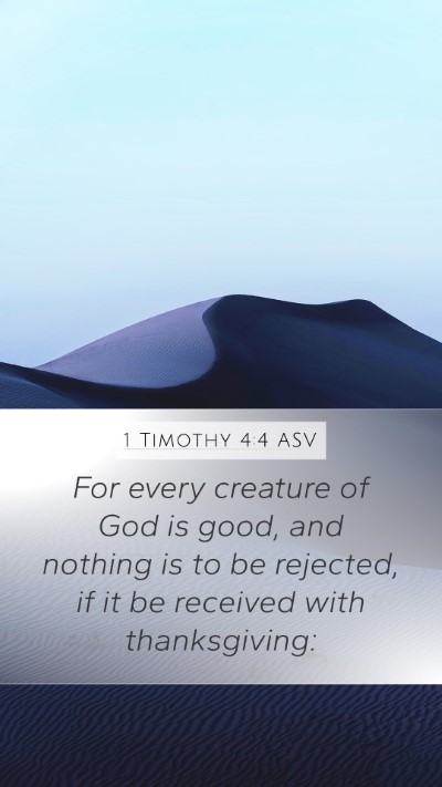 1 Timothy 4:4 ASV Bible Verse Image