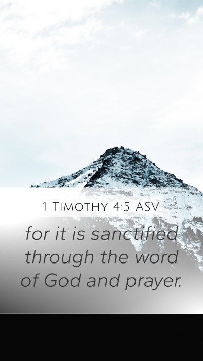 1 Timothy 4:5 ASV Mobile Phone Wallpaper - for it is sanctified through the word of God and - Mobile Bible Verse Wallpaper