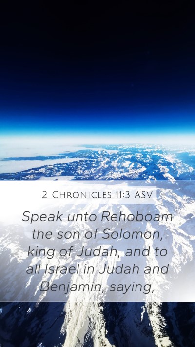 2 Chronicles 11:3 ASV Mobile Phone Wallpaper - Speak unto Rehoboam the son of Solomon, king of - Mobile Bible Verse Wallpaper