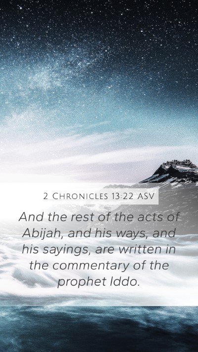 2 Chronicles 13:22 ASV Bible Verse Image