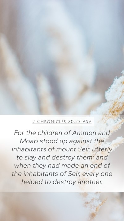 2 Chronicles 20:23 ASV Bible Verse Image
