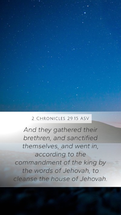 2 Chronicles 29:15 ASV Bible Verse Image